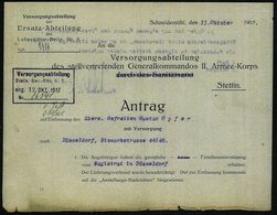 Schneidemühl /  Stettin 1917 Dokumentation: Versorgungs-Ersatz-Abteilung Luftschiffer-Batl. Nr.5 über Die Krankenlage U. - Zeppelin