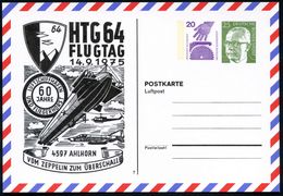 4597 Ahlhorn 1975 (14.9.) LPP 20 Pf. Unfall + 25 Pf. Heinemann: HTG 65 FLUGTAG... LUFTSCHIFFHAFEN U. FLIEGERHORST VOM ZE - Zeppelin