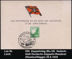 ESSEN-MÜLHEIM/ Flughafen/ Zeppelintag 1939 (20.8.) SSt = Zeppelin (über Zeche U. Förderturm) Auf Gedenkblatt LZ.130  (Bo - Zeppelins