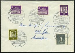 799 FRIEDRICHSHAFEN/ 125.Geburtstag/ Des Grafen Ferd.v.Zeppelin 1963 (8.7.) SSt = Zeppelin über Bodensee Mehrfach Klar G - Zeppeline