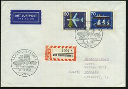 799 FRIEDRICHSHAFEN/ 50./ Todes/ Tag/ Graf Ferd.v.Zeppelin 1967 (8.3.) SSt = Brustbild Graf Zeppelin, Luftschiff Zeppeli - Zeppelin