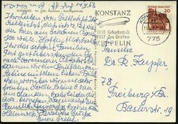 775 KONSTANZ 1/ Ak/ 1838 Geburtsstadt/ 1917 Des Grafen/ ZEPPELIN 1967 (14.4.) MWSt = Zeppelin , Klar Gest. Bedarfs-Ak. ( - Zeppelines