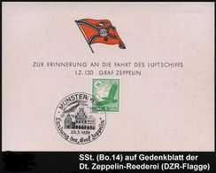 MÜNSTER(WESTF)/ Landung Des "Graf Zeppelin" 1939 (23.7.) SSt = Zeppelin (über Altstadt) Auf Zepp.-Gedenkblatt (Bo.14) - - Zeppelin