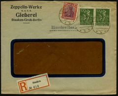 STAAKEN/ *b* 1922 (7.4.) 1K-Brücke Auf Seltenem Firmen-Bf.: Zeppelin-Werke GmbH / Gießerei Staaken Groß-Berlin (unten Ge - Zeppelin