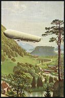 DEUTSCHES REICH 1930 PP 4 Pf. Hindenbg., Grün: "Schweizfahrt" = Gemälde Von Z. Diemer , Ungebr., Selten!  (Frech.PP 117/ - Zeppelin