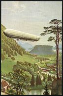 DEUTSCHES REICH 1930 PP 4 Pf. Hindenbg., Grün: "Schweizfahrt" = Gemälde Von Z. Diemer , Ungebr., Selten!  (Frech.PP 117/ - Zeppelines