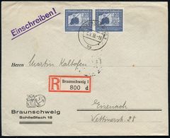 DEUTSCHES REICH 1938 (6.9.) 25 Pf. "100. Geburtstag Graf V.Zeppelin", Reine MeF: Paar Klar Gest. + RZ: BRAUNSCHWEIG 1/d, - Zeppelin