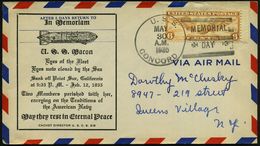 U.S.A. 1935 (30.5.) Trauer-SU.: In Memoriam..U.S.S. Macon..sank Off Point Sur, Calif. , EF Flp.6 C. + BPA: U.S.S./ CONCO - Zeppelin