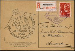 NIEDERLANDE 1944 (20.5.) Viol. Rhombus-SSt.: AMSTERDAM/NAT LUCHTPOST TENTOONSTELLING/DE VLIEGENDE HOLLANDER (Flugzeug, S - Vliegtuigen