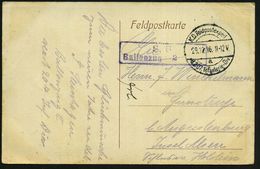 DT.BES.BELGIEN 1916 (29.12.) 1K-Brücke: K. D. Feldpostexped./a/d. 207. Infanterie-Div. (Nr.920) + Viol. Ra.2: ..B A L L  - Montgolfier