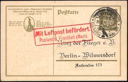 GERSFELD (Rhön) 1924 (31.8.) SSt.: Fliegerlager WASSERKUPPE/b. GERSFEL)/(Rhön)/ Rhön-Segelflug Wettbewerb  Auf PP 15 Pf. - Vliegtuigen