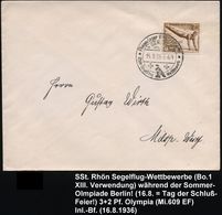 Fliegerlager WASSERKUPPE/ B.GERSFELD/ (Rhön)/ Rhön-Segelflug Wettbewerb 1936 (21.8.) SSt Im Olympia-Jahr = Hauspostamt S - Vliegtuigen