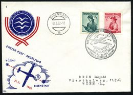 ÖSTERREICH 1962 (31.5.) SSt: WIEN 101/3/POSTSEGELFLUG VÖSLAU - EISENSTADT (Segelflugz.) Auf Segelflug-SU.  (vs. AS) - - Vliegtuigen