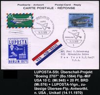 1 BERLIN 12/ IAPC/ BOEING 2707/ LUPOSTA 1970 (14.11.) SSt = Supersonic-Projekt "Boeing 2707" (nicht Realisiert) Auf MiF  - Concorde