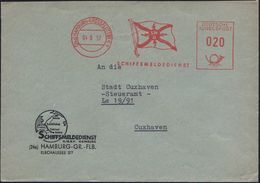 (24a) HAMBURG-GROSSFLOTTBEK 1/ SMD/ SCHIFFSMELDEDIENST 1957 (4.6.) AFS (Flagge Mit Funkblitzen) Dekorativer, Illustriert - Sin Clasificación