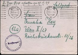 WIEN 101/ B 1944 (16.6.) BdMaSt + Viol. 1K- HdN: Feldpostnummer 48 919 = Funk-Außenstelle, A T H E N (Aufgabe Wien!) Kla - Zonder Classificatie