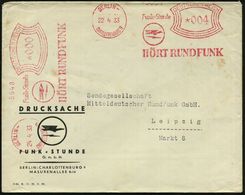 BERLIN-/ CHARLOTTENBURG9/ Funk-Stunde/ HÖRT RUNDFUNK 1933 (22.5.) AFS 004 Pf. + 000 = Sender-Logo, 2 Abdrucke (Adler, Bl - Zonder Classificatie