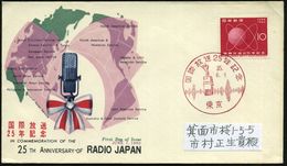 JAPAN 1960 (1.6.) 10 Yen: "25 Jahre Radio Japan", EF , Roter ET-SSt:TOKYO (Mikrofon) Inl.-FDC-SU. (Mi.728 EF) - RADIO- & - Zonder Classificatie