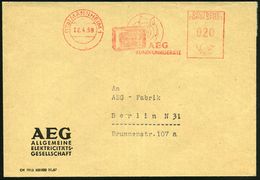 (17a) MANNHEIM 1/ AEG/ RUNDFUNKGERÄTE 1959 (22.4.) AFS = Radio-Apparat (u. Klangewellen Mit Noten) AEG-Firmen-Bf. (Dü.E- - Ohne Zuordnung