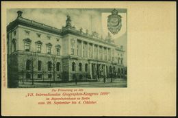 Berlin 1899 PP 5 Pf. Krone, Grün: "VII. Internat. Geographen-Kongree 1899" Im Abgeordnetenhaus.. (Abgeordnetenhaus) Unge - Aardrijkskunde