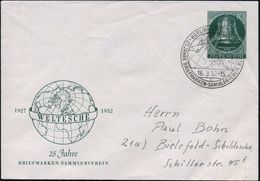 BERLIN-STEGLITZ 1/ 25 JAHRE BSV "WELTESCHE" 1952 (16.3.) Seltener SSt = Nördliche Halbkugel Mit Nordpol Klar Auf Motivgl - Geographie