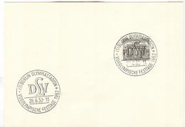 Germany Card With Stamp And Cancel Berlin Olympia Stadion Pre Olympics DLV = German Athletic Union - Verano 1952: Helsinki