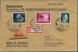 SCHLEUSINGEN/ Thüringerwald/ ..Jngenieurschule 1942 (30.3.) HWSt = Geodät, 3x + RZ: Schleusingen (abgestempelt!) 74 Pf.- - Geografia