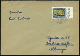 SCHWEIZ 1961 (Aug.) 50 C. + 10 C. Versteinerter  F A R N  , EF, Randstück + Randinschrift , Klar Gest. Ausl.-Bf.  (Mi.73 - Andere & Zonder Classificatie