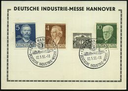(20a) HANNOVER 1/ DEUTSCHE INDUSTRIE-MESSE 1953 (2.5.) SSt = Messe-Logo Mit Merkurkopf 2x Rs. Auf Ausl.-Sonder-Kt.: DEUT - Zonder Classificatie