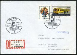 5 KÖLN 15/ INTERNAT./ KÖLNER MESSEN 1972 (Feb.) SSt = Hauspostamt Kölner Messe + Sonder-RZ: 5 Köln 15/Int.-Eisenwaren-me - Sin Clasificación