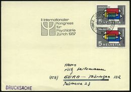 SCHWEIZ 1957 (6.9.) Amtl. HdN: II. Internat./Kongress/für/ Psychiatrie/ Zürich 1957 + 1K: AUTO-POSTBUREAU/1 , Klar Gest. - Andere & Zonder Classificatie