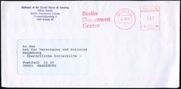 1 BERLIN 33/ F12 9653/ Berlin/ Document/ Center 1993 (20.4.) Seltener AFS + Viol. Abs.-4L: Embassy Of The USA.. Berlin D - Guidaismo