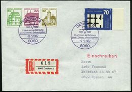 8060 DACHAU 2/ 1945 1982/ 37 Jahre Seit Der Befreiung/ D. KZ Dachau-Befreiungsfeier 1982 (9.5.) Viol. SSt = Stacheldraht - Judaísmo