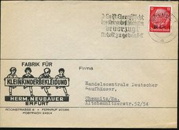 ERFURT 1/ A/ "Es Ist Ehrenpflicht,/ Den Kriegsbeschädigten/ Bevorzugt/ Arbeit Zu Geben!" 1936 (27.4) MWSt Auf Reklame-Bf - Altri & Non Classificati