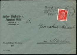 Berlin C 2 1928 (15.5.) Dienst-Bf.: Landes-Wohlfahrts- U. Jugendamt Berlin, EF 15 Pf. Kant Mit Behörden-Lochung "M B" =  - Altri & Non Classificati