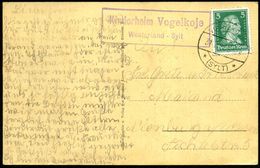 V O G E L K O J E   K I N D E R H E I M /  Westerland-Sylt 1927 (31.7.) Viol. Ra.2 = PSt.II = Hauspostamt Kinderheim + 1 - Sonstige & Ohne Zuordnung