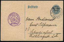 BAD KISSINGEN 1 1921 (31.3.) 2K Auf Dienst-P. 30 Pf. "Bayern Abschied" + Viol., Aptierter Dienst-Oval-HdN: RECTORAT D. R - Andere & Zonder Classificatie