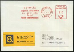 649 SCHLÜCHTERN/ 8.DIDACTA/ Europ.Lehrmittelmesse/ 24.-28.6.1966/ Basel/ Dt.Lehrmittelverband E.V. 1964 (27.6.) Seltener - Andere & Zonder Classificatie