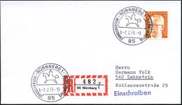 85 NÜRNBERG 1/ B/ INTERNAT.SPIELWARENMESSE 1973 (7.2.) SSt (Logo: Stilis. Schaukelpferd) + RZ: 85 Nürnberg 1/y ("y" Hs.  - Zonder Classificatie