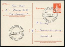 (1) BERLIN N 65/ IUSY-CAMP 1.-10.7. 1959 (5.7.) SSt = International Union Of Socialist Youth, Klar Gest. Orts-Karte  (Bo - Altri & Non Classificati