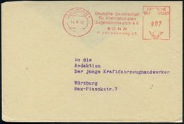 (22c) Bzw. 53 BONN 1/ Deutsche Gesellschaft/ Für Internat./ Jugendaustausch E.V. 1962/63 2 Verschied. AFS , Fern-Bf. (rs - Andere & Zonder Classificatie