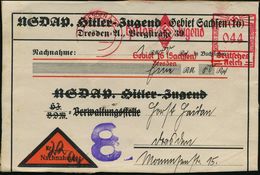 DRESDEN A 24/ Hitler Jugend/ Gebiet 16 (Sachsen).. 1938 (31.8.) AFS 044 Pf. Auf Seltenem NN-Adreß-Aufkleber: NSDAP Hitle - Andere & Zonder Classificatie