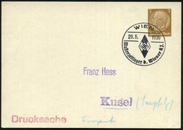 WIEN/ Musterzeltlager Der Wiener HJ 1939 (29.5.) SSt = HJ-Abzeichen Auf PP 3 Pf. Hindenbg. (Mi. 122/A 1, Blanco) Klar Ge - Other & Unclassified