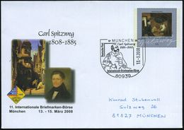 80939 MÜNCHEN/ Carl Spitzweg/ 1808-1885.. 2008 (13.3.) SSt = C. Spitzweg Auf Sonder-U 55 C. Carl Spitzweg "Der Arme Poet - Altri & Non Classificati
