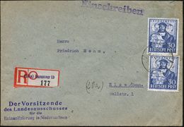 BIZONE 1949 (Aug.) 30 Pf. Exportmesse Hannover, Reine MeF: 2 Stück = Portrait H. Wedigh Nach Hans Holbein D.J. (+ Globus - Andere & Zonder Classificatie