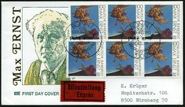 B.R.D. 1991 (10.10.) 100 Pf. "100. Geburtstag Max Ernst", Reine MeF: 6er-Block = 600 Pf. + ET-SSt (Bonn 1), Inl.-Eil-FDC - Other & Unclassified