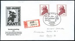 1000 BERLIN 12/ 125 Jahr-Feier/ Kant-Gymnasium/ Spandau 1978 (22.10.) SSt = Kant-Büste , 2x Auf 2x 90 Pf. Immanuel Kant  - Scrittori