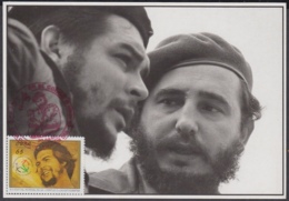 TMA-190 CUBA 2005 SPECIAL CANCEL MAXIM CARD ERNESTO CHE GUEVARA, FIDEL CASTRO. - Maximum Cards