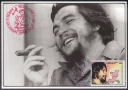 TMA-198 CUBA 2005 SPECIAL CANCEL MAXIM CARD ERNESTO CHE GUEVARA. 40 ANIV GUERRILLA EN EL CONGO. - Maximum Cards