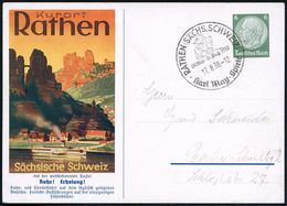 RATHEN (SÄCHS.SCHWEIZ)/ 28.Mai-31.Aug./ Karl-May-Spiele 1938 (16.8.) SSt = Old Shatterhand, Winnetou Zu Pferd Auf PP 6 P - Schriftsteller